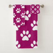 Empreintes de pattes magenta et blanc (En situation)