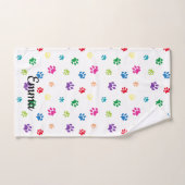 Empreintes de pattes peintes colorées (Serviette à main)