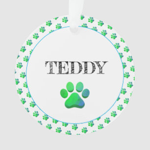 Empreintes de pattes PET NAME Blue Green Colorful