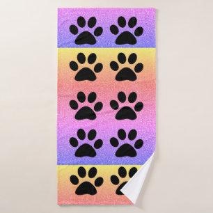 empreintes de pattes Pink Glittery Multicolor Rose