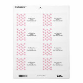 Empreintes de pattes  roses de chats Étiquettes (Feuille entière)