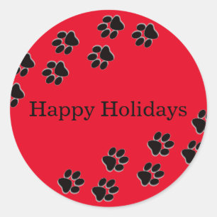 Empreintes de pattes rouges - autocollant de