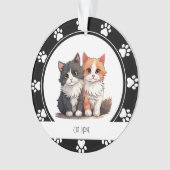 Empreintes de pattes rouges Nom du chat Ornement (devant)