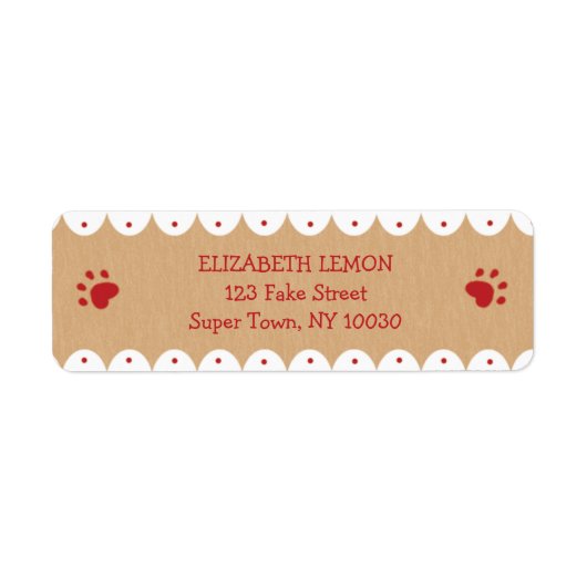 Empreintes de pattes rouges petits Étiquettes de a (Devant)