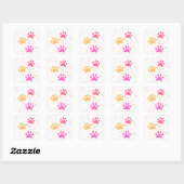 Empreintes de pattes, Stickers Rose Jaune_Splashes (Feuille)