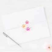 Empreintes de pattes, Stickers Rose Jaune_Splashes (Enveloppe)