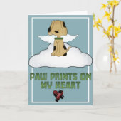 Empreintes de pattes sur la carte de voeux pour an (Fleur jaune)