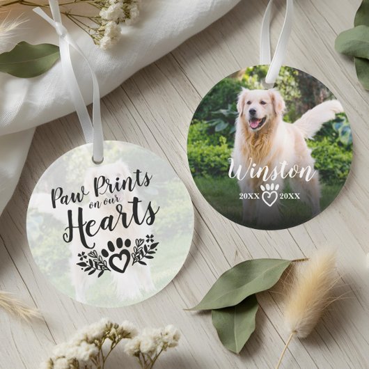 Empreintes de pattes sur nos coeurs Pet Photo Memo