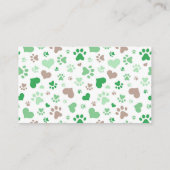 Empreintes de pattes verts Carte de visite de marc (Dos)