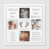 Empreintes Faire-part de naissance photo magnétiqu (Devant)