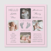 Empreintes Faire-part de naissance photo magnétiqu (Devant)