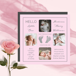 Empreintes Faire-part de naissance photo magnétiqu