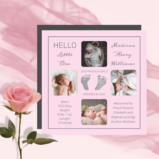 Empreintes Faire-part de naissance photo magnétiqu