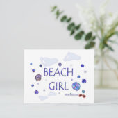 Empreintes filles de plage | Carte postale Blue Be (Debout devant)