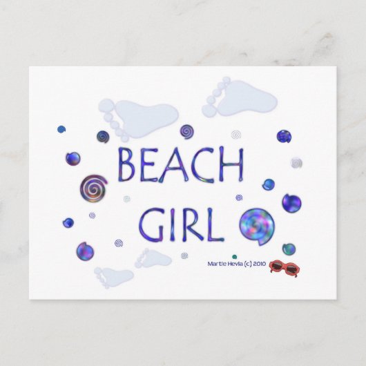Empreintes filles de plage | Carte postale Blue Be (Devant)