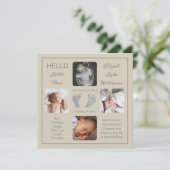 Empreintes multiples Faire-part de naissance photo (Debout devant)