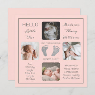 Empreintes multiples Faire-part de naissance photo