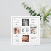 Empreintes multiples Faire-part de naissance photo (Debout devant)