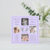 Empreintes multiples Faire-part de naissance photo (Debout devant)