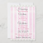 Empreintes roses Invitation Baby shower de fille (Dos)