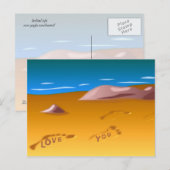 Empreintes sur la carte postale de plage (Devant / Derrière)