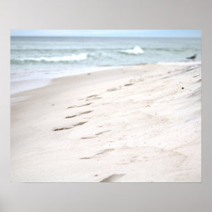 Empreintes sur le sable de plage 16x20 Poster Impr
