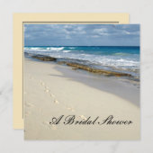 Empreintes sur les invitations à la douche nuptial (Devant / Derrière)