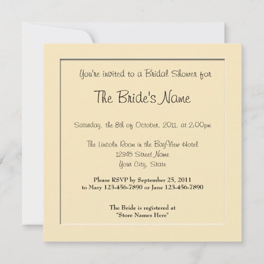 Empreintes sur les invitations à la douche nuptial (Dos)