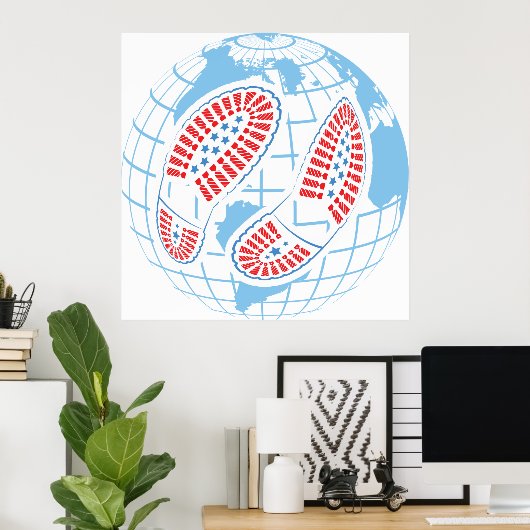 Empreintes Sur Une Poster Globe (Bureau à domicile)