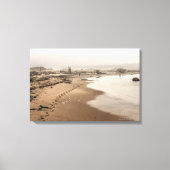 Empreintes sur une toile Foggy Beach Imprimer (Recto)