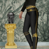 Empress Black & Gold Chains Leggings