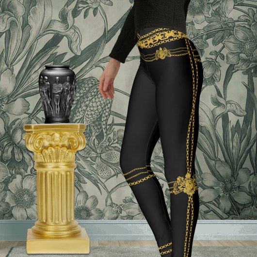 Empress Black & Gold Chains Leggings