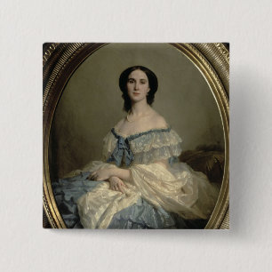 Empress Charlotte van Mexico Vierkante Button 5,1 Cm