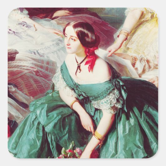 Empress Eugenie en haar Dames in Waiting Vierkante Sticker (Voorkant)