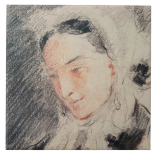 Empress Eugénie (zwarte en rode krijt) Tegeltje