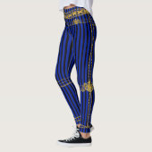 Empress Gold Chains Black & Blue Stripes Leggings (Links)