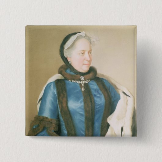 Empress Maria Theresa van Oostenrijk, c.1770 Vierkante Button 5,1 Cm (Voorkant)