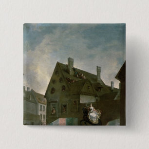 Empress Maria Theresa van Oostenrijk Vierkante Button 5,1 Cm