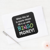 Empty bingo jar beer money sticker (Envelop)