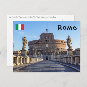 Empty Ponte Sant'Angelo bij zonsopgang - Rome, Ita Briefkaart