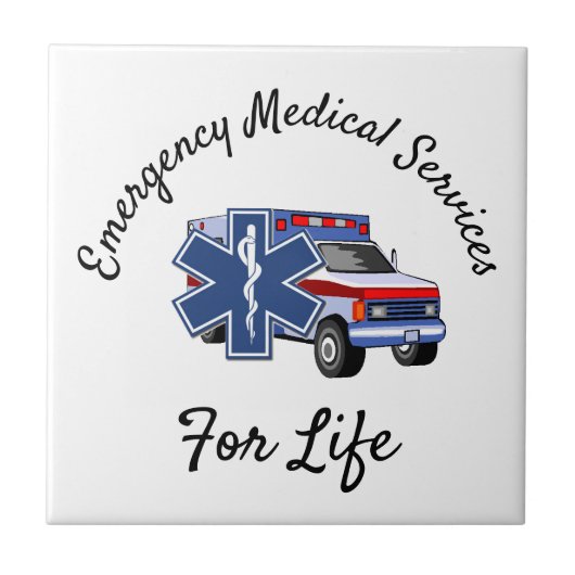 EMS Ambulance For Life    Tegeltje (Voorkant)