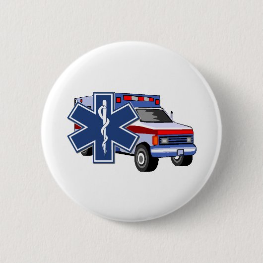 EMS Ambulance Ronde Button 5,7 Cm (Voorkant)