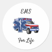 EMS Ambulance Ronde Sticker (Voorkant)