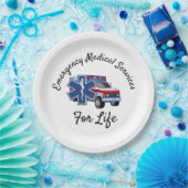 EMS-ambulance voor het leven     Papieren Bordje (Feest)