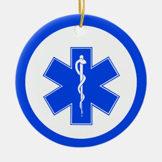 EMS Blue Star of Life Ornement de Noël (Devant)