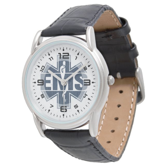 EMS Denim textuur Horloge (Gekanteld)