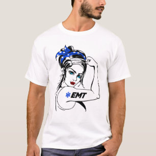 EMS Emergency EMT Rosie de riveter T-shirt