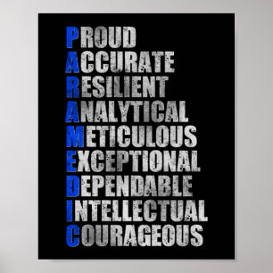 EMS Emergency Paramedic Word Cloud Poster