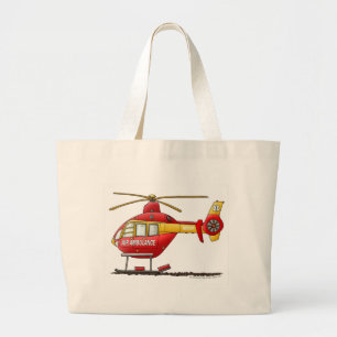EMS EMT Rescue Medical Helikopter Ambulance Grote Tote Bag