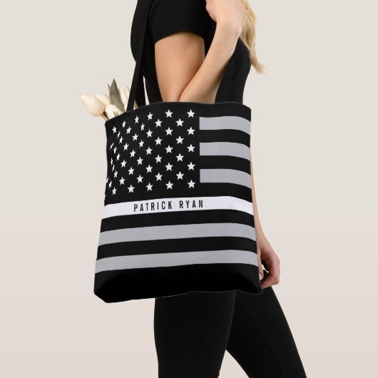 EMS EMT Thin Grey Line American Flag Naam toevoege Draagtas (Dichtbij)